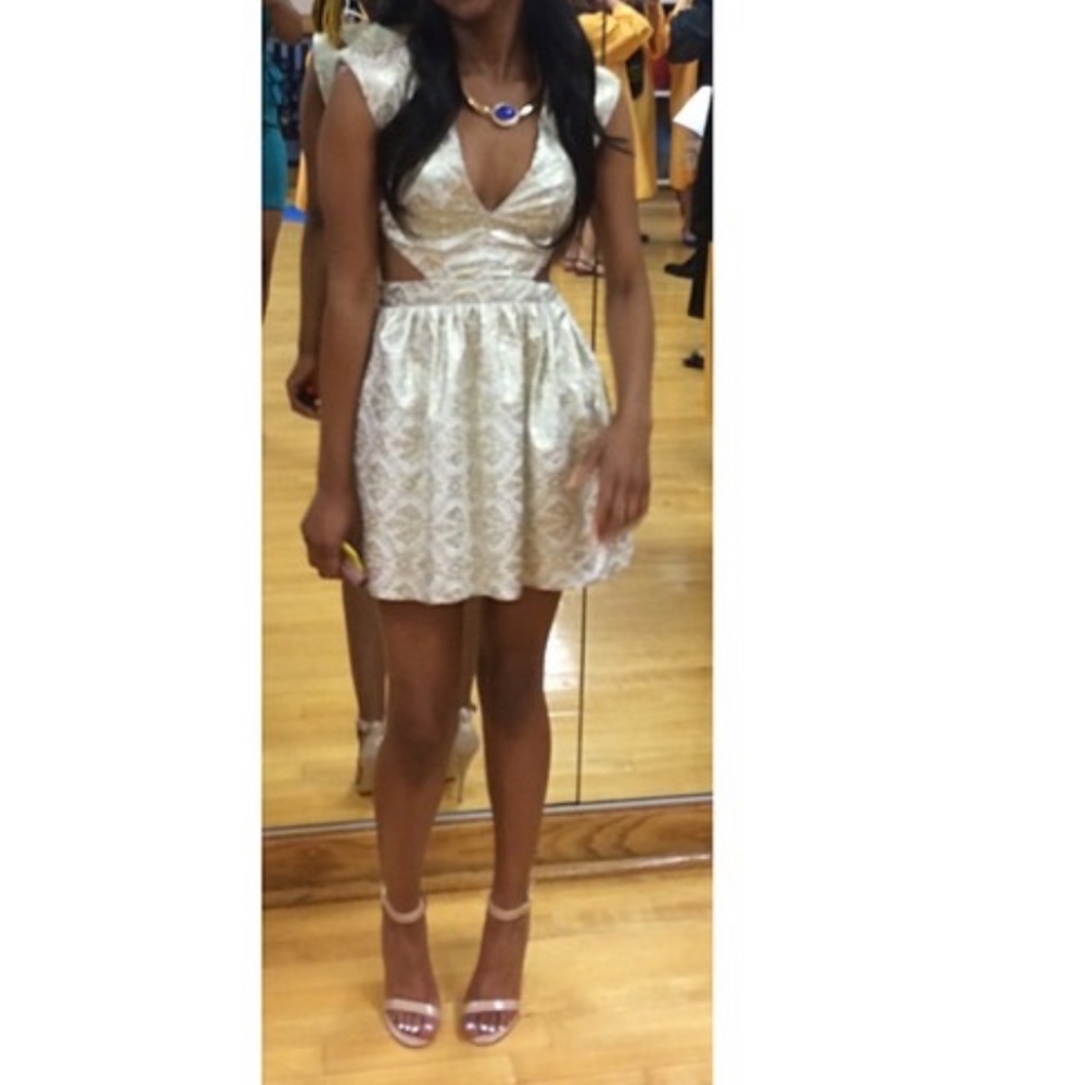 White and gold dress
